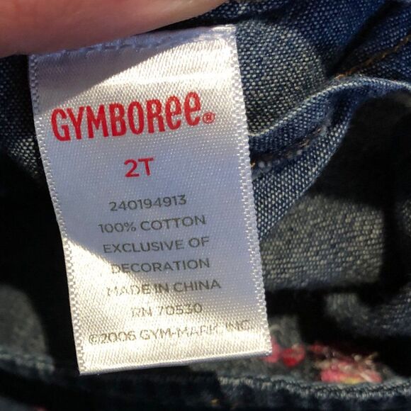 Gymboree Peruvian Doll Embroidered Denim Overalls 2T 2006 Vintage Rare - Picture 4 of 6